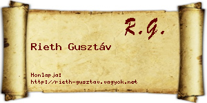 Rieth Gusztáv névjegykártya